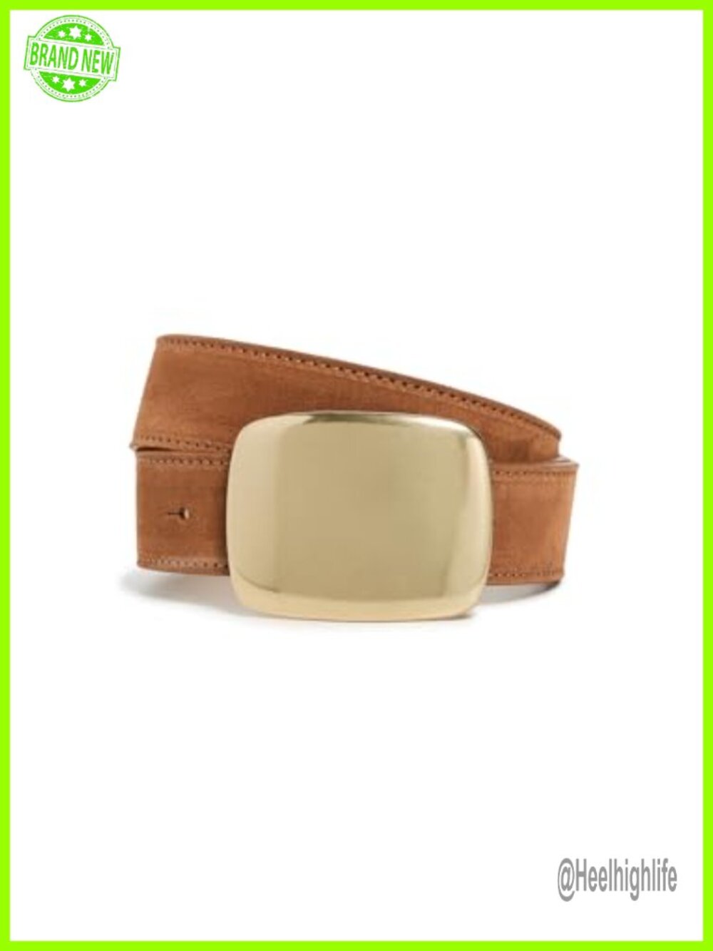 Suede Hip Belt with Gold-tone Buckle 1.5in Width Classic Fit